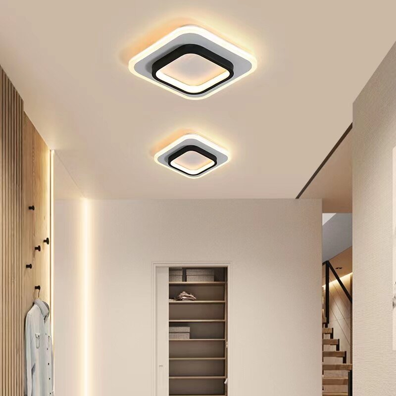 Modern LED Ceiling Lights For Aisle Balcony Black/White Frame Ceiling Lamp art home decor Corridor Light fixtures 3