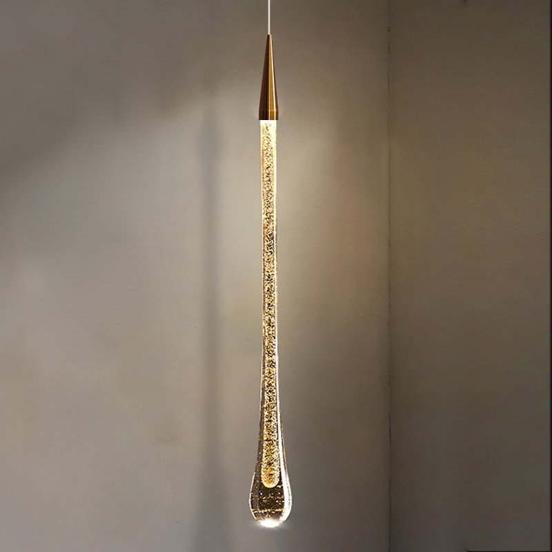 Gold color Crystal Hanging lamp Long line Bedside Pendant Lamps AC110V 220V Indoor Lighting Suspension Pendant Lights Restaurant 3