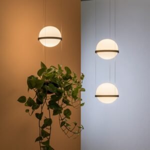 Modern LED White Glass Ball Pendant Light Plants Pot Suspension Hanging Lamp Dining Room Foyer Bar Lobby Decor Light Luminaire 1