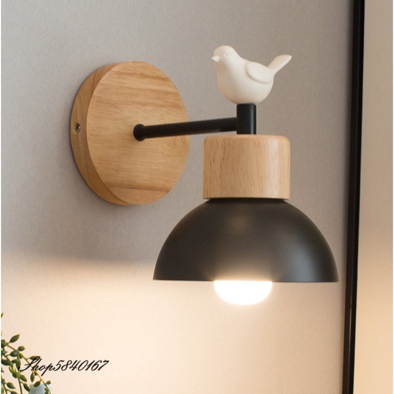 Modern Bird Lamp Sconce Wall Lights Wood Base Vanity Light Living Room Decoration Simple Wall Lights for Home Beside Lamps Wall 1