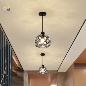 Modern minimalist corridor aisle LED ceiling lamp American clothing store cashier counter porch single head crystal chandelier 1