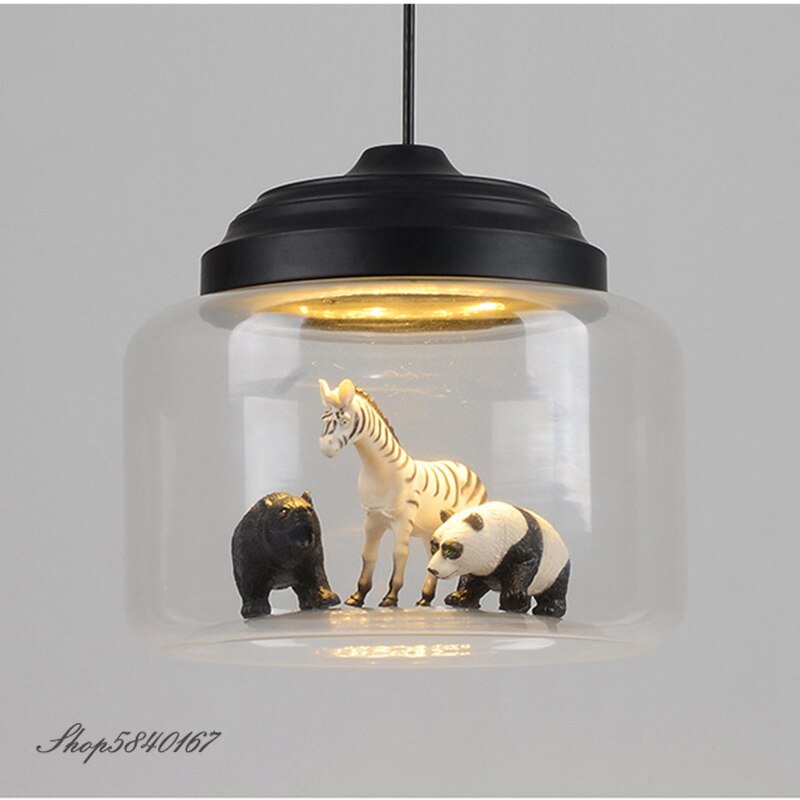 Creative Pendant Lights with Animal Cute Lamp Hanging Lights for Children's Bedroom Lamps Pendant Lamp Loft Living Room Pendant 6