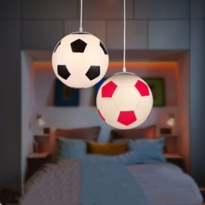 Modern Ceiling Lighting Fixture For Kids Boys Bedroom Football Shape LED Hanging Ceiling Lamp Children Home Decor Glass pendant 1