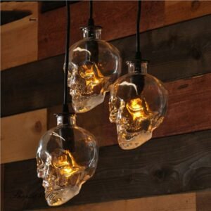 Vintage K9 Crystal Skull Pendant Light Loft Retro Bar Light Pendant Lamps Restaurant Cafe Shop Hanging Lamp Decoration Luminaire 1