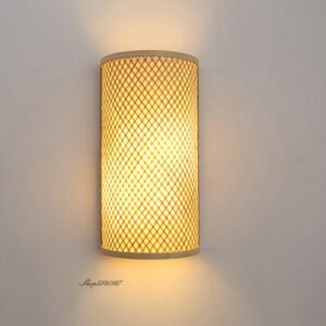 Vintage Bamboo Semicircle Wall Lamp Lights Minimalist Retro Restaurant Loft Corridor Wall Sconce Decor Kitchen Led Luminaire 1