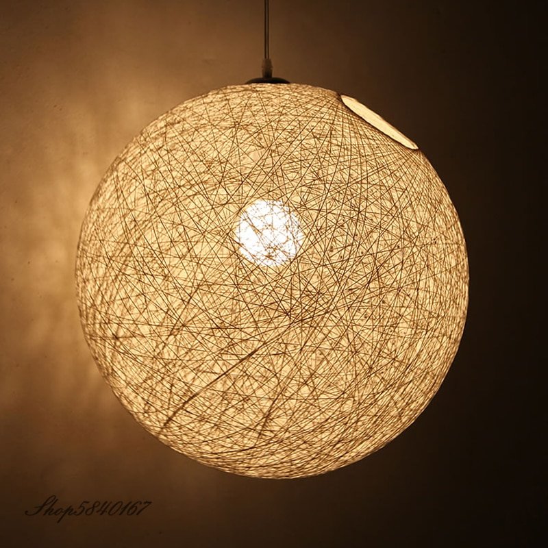 Natural Hemp Pendant Lights Rattan Handmake Pendant Lamps for Living Room Hanging Lamps Deco Dining Room Suspension Luminaire 1