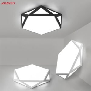 Black White Modern Minimalism LED Ceiling Lamp Art Creative Geometrical Ceiling Light For Bedroom Living Room 1