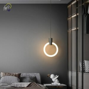 Nordic LED Pendant Lights Indoor Lighting Hanging Lamp For Home Bedside Dining Tables Living Room Decoration Modern Ring Light 1