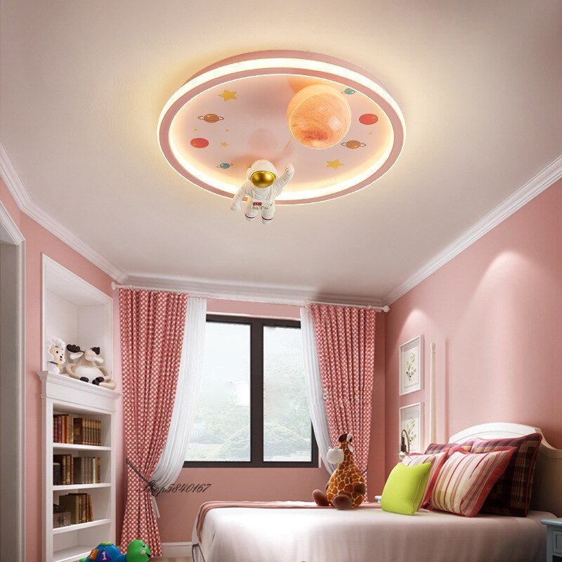 Modern Creative Spaceman Ceiling Lamp for Children's Bedroom Light Cartoon Led Luminous Planet Ceiling Hanglamp Lighting Fixture 2