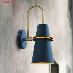 Modern Wall Lamps Bedroom Led Lighting Fixture Nordic Indoor Mirror Light For Home Living Room Decor Iron Lampshade Black Blue 1