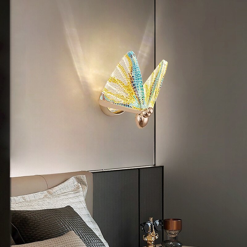 Modern LED Butterfly Wall Lamp Nordic Indoor Lighting Staircase Bedroom Bedside Home living room Background wall sconce Decor 3