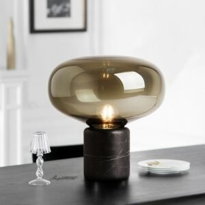 Postmodern Marble Glass Table Lamp Bed Room Decoration Beside Lamp Luxury Black Table Lamps for Living Room Study E27 Desk Lamp 1