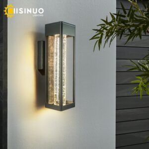 Outdoor Wall Lamp 11W LED Integrated Light Exterior Wall Fixture Crystal Bubble Glass IP65 Wall Sconce Garden Light for Entryway 1