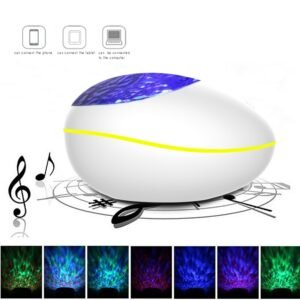 Lucky Stone Star Night Light Starry Water Wave Projector Night Lights Led Bluetooth Sound-activated Projector Light Decor USB 1