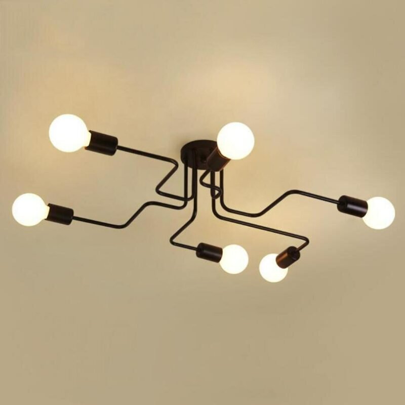 Ceiling Lights Vintage Lamps For Living Room Iluminacion Ceiling Light Wrought Iron Luminaria Home Lighting Fixtures E27 2