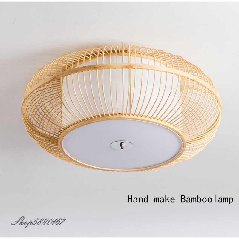 Chinese Style Bamboo Ceiling Light Hand Make Hanging Ceiling Lamps for Living Room Dining Room Kitchen Fixtures E27 Luminaire 2