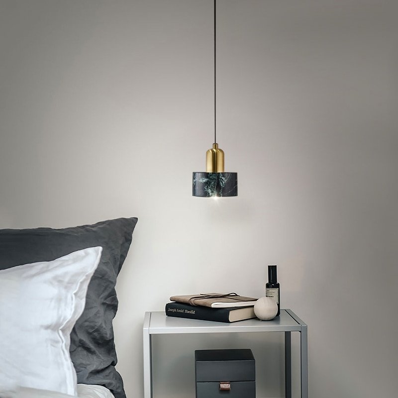Nordic Bedside lamp Marble Pendant Lights Designer Single-Head Decor Bedroom Hanging Lamp Restaurant Dining Room Study Cafe 3