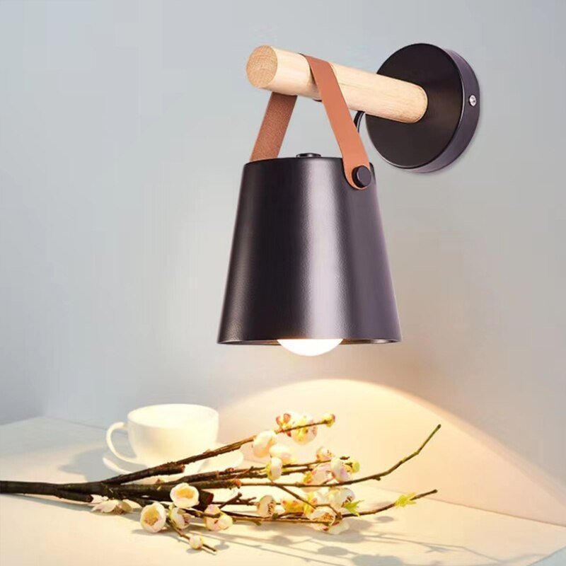 Nordic Designer Bedroom Belt Creative Simple Restaurant Bedroom Study Lamps Living Room Decoration Clothes Shop Wall Lights E27 3