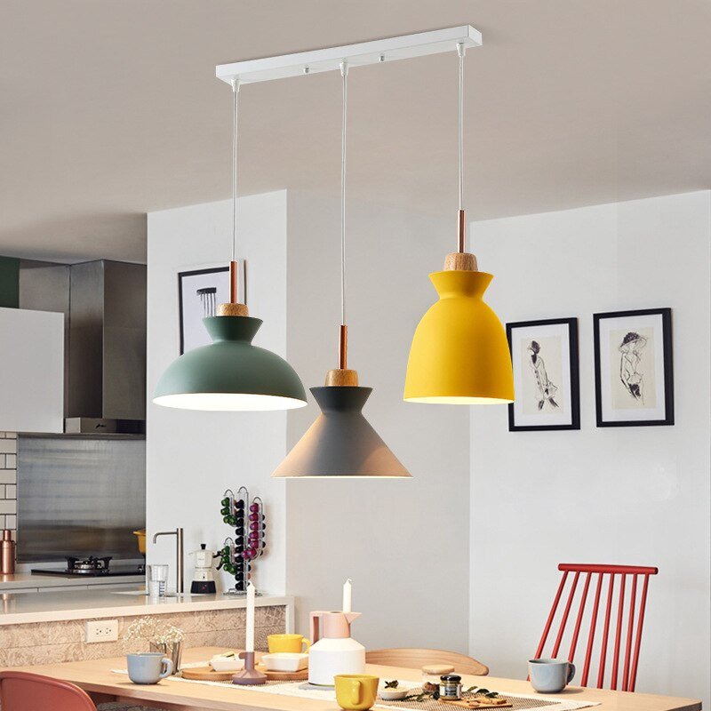 Nordic Designer Pendant Lights Macaron Color Suspension Hanglamp for Living Room Decoration Dining Room Bedroom E27 Pendant Lamp 2