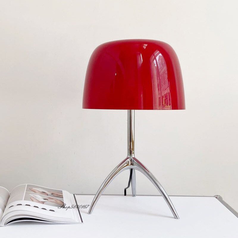 Postmodern Tripod Desk Lamp Italian Designer Art Table Lamp Chrome/Copper Metal Base Home Light Decor Nordic Bedroom Beside Lamp 2