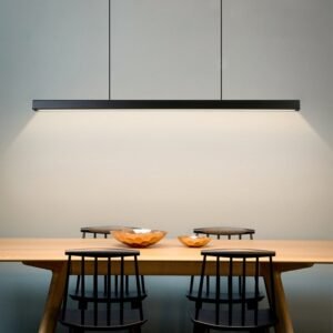 Modern Led Lone Linear Pendent Light Minimalist Dining Room Lamp Luxury Cafe Office Bar Suspension Chandeliers Home Led Lighting 1