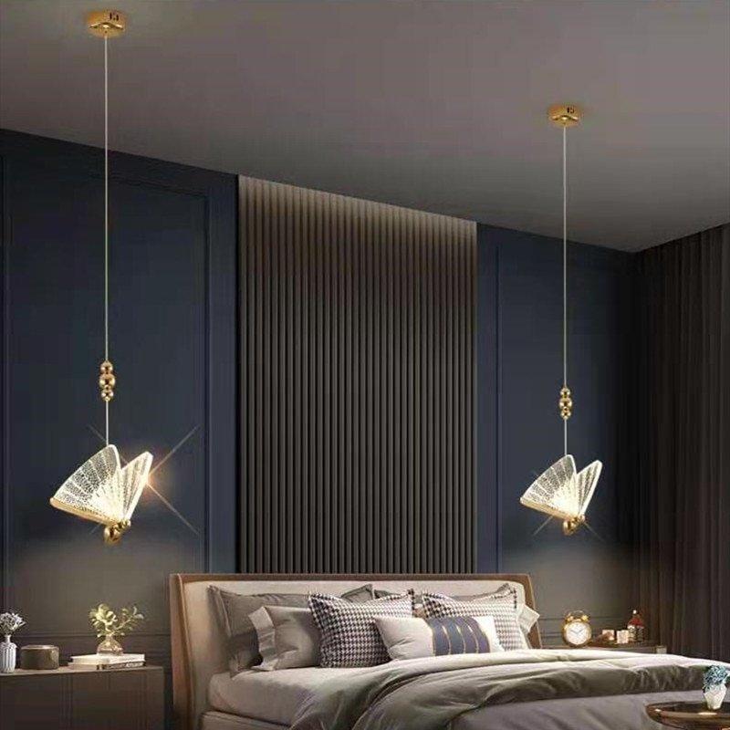 Modern LED Pendant Lamp Butterfly Hanglamp Living Bedroom Decor Lighting Fixtures Fancy Bar Indoor Light 2