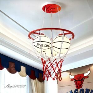 Creative Basketball Pendant Lights Glass Ball Light Fixtures for Children Bedroom Lamps Pendant Hanging Light Living Room Decor 1