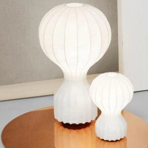 Modern Art LED Table Lamp White Fabric Lampshade Decor Dining Living Room Bedroom Bedside Lamp Indoor Lighting 1