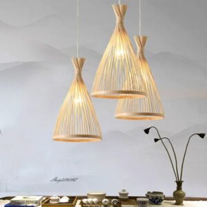 Chinese Style Bamboo Pendant Light Rattan Lamp for Living Room Home Deco Dining Room Hanging Lamps Kitchen Luminaire Suspension 1