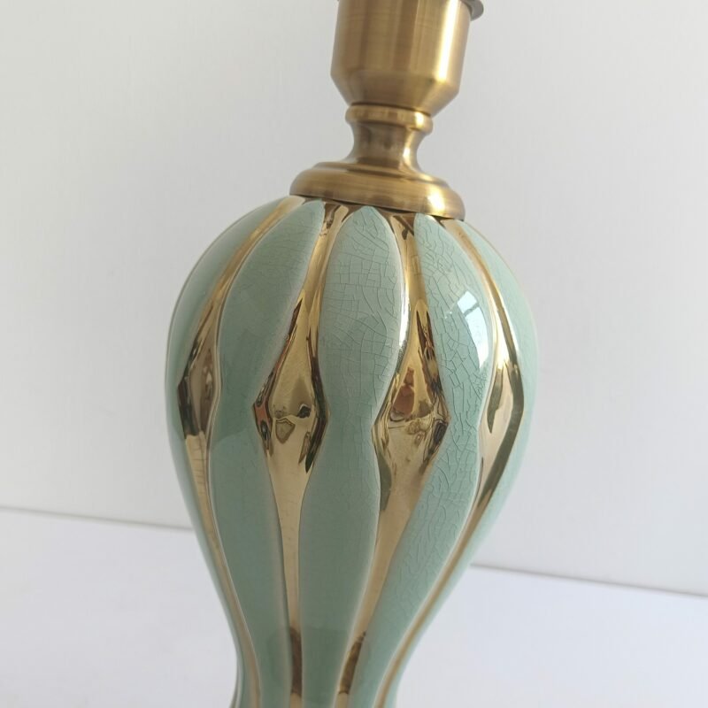 Pastoral Style Ceramic VaseTable Lamp For Bedroom Living Room European retro Study desk lamp Fabric Decor Light fixture 4
