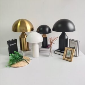 Black White Gold table Lamp Creative mushroom Table Lamp for Bedroom Study Living Room Decoration Desk lamp 1