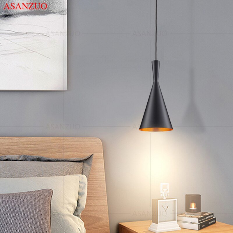 Black/White/Gold Musical Instrument Pendant Lamp E27 Hanging Light For Dinning Room Livingroom Bar Parlor Deco bedside lamp 3