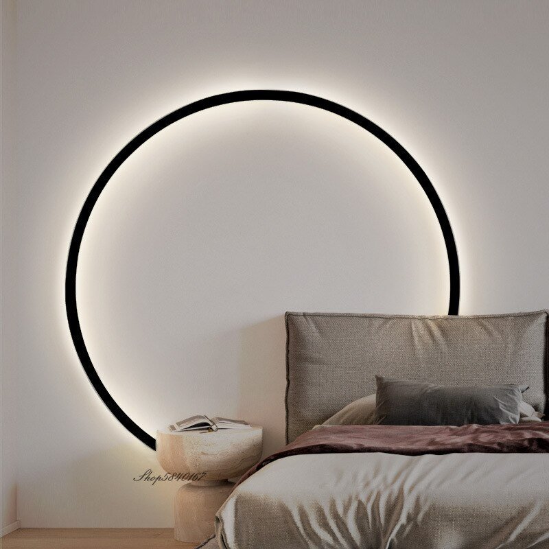 Modern Minimalist Led Rings Wall Lamp USB Living Room Background Wall Sconce Lighting Creative Beside Wall Light Bedroom Fixture 4