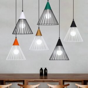 Modern Iron Black Pendant Lights Minimalist Metal Hanglamp Lights For Dining Room Living Room Decoration E27 Loft Luminaire Lamp 1