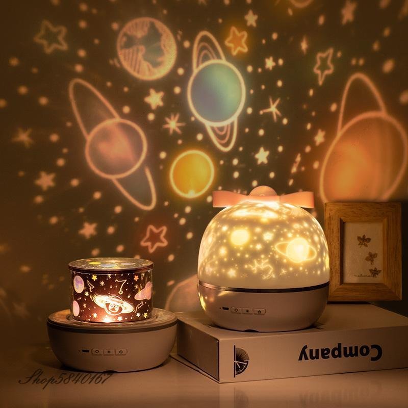 New Star Night Light Projector Constellation Night Lamp Bedroom Nightlight Kids Baby Children Room Light Bluetooth Speaker Music 1