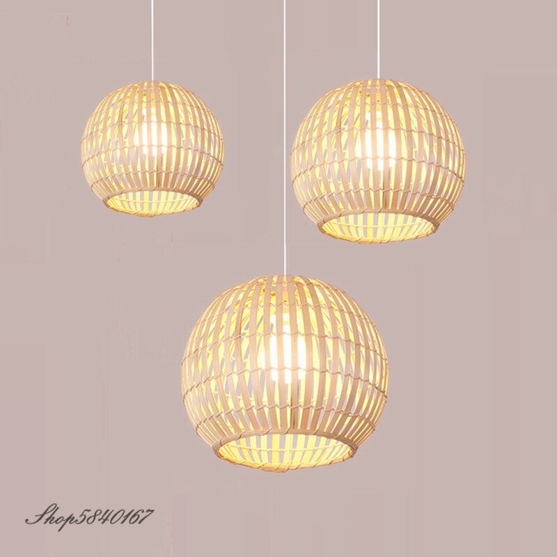 Southeast Asia Bamboo Pendant Light Vintage Rural Hanging Lamp Dinning Room Light Fixtures Loft Personality Deco Pendant Lamps 1