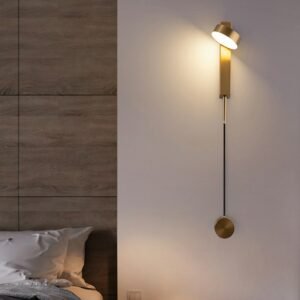 LED Wall Lamp Nordic Modern Gold Sconce Bedside Design Long Line Creative Hallway Aisle Decor Wall Light with dimming switch 1