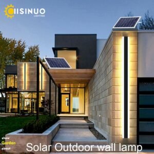 IISINUO Solar LED Outdoor Lighting Waterproof Long Wall Lamp for Garden Porch Villa Courtyard Balcony Sconce Luminaire 110V 240V 1