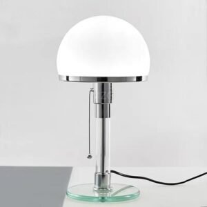 Nordic Glass LED Table Lamp Creative Designer Bauhaus Desk Lamp Bedroom Bedside Table Lights with Switch Room Lighting E27 Bulb 1