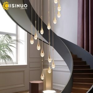 Dropshipping Luxury Crystal Long Hanging Staircase Chandelier Cristal Droplight For Living Room Lobby Home Luminaires Decoration 1