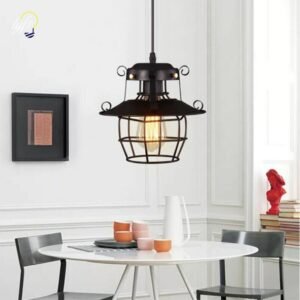 New retro vintage wrought iron industrial chandelier lampshade antique ceiling lamp family cafe restaurant (no light bulb) 1