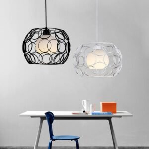 Nordic Iron cage pendant lights Restaurant office Cafe Clothing store Bar table lamp Country retro decor hanging lamp Lighting 1