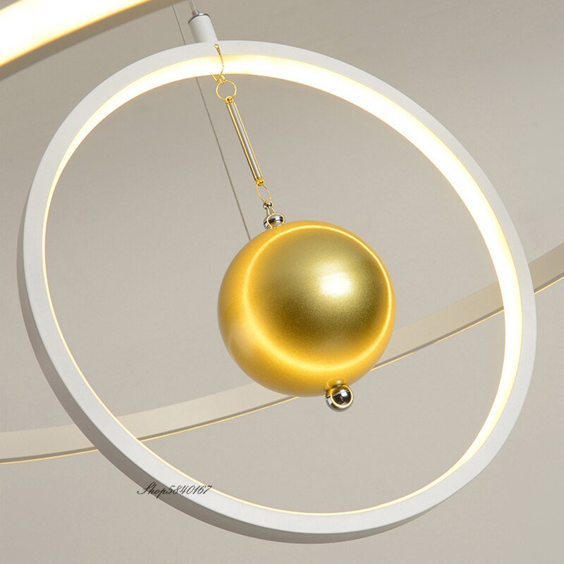Modern Led Rings Pendant Light Nordic Creative Hanging Lamp Lights for Living Room Dining Room Bedroom Art Decor Luminaire Lamps 3