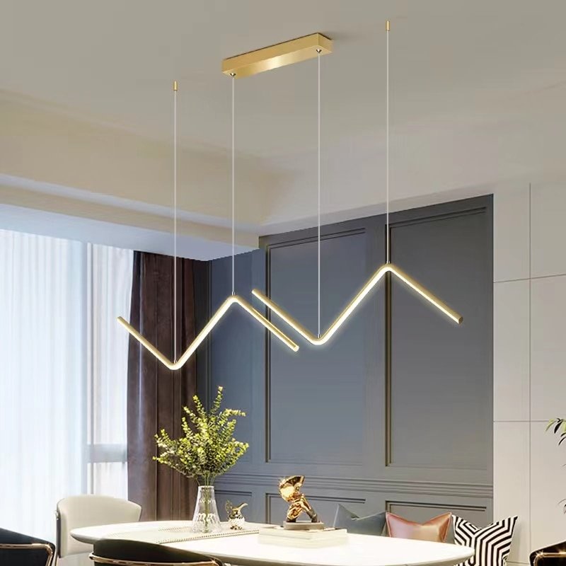 Nordic LED Dining Table Pendant Light Simple And Modern Creative Restaurant Bar Coffee Shop Office Line Light 2