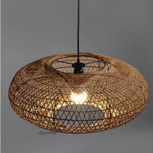 Vintage Rattan Pendant Lights Hand-woven Lampshade Southeast Asian Style Chandelier for Restaurant Dining Room Light Fixtures 1