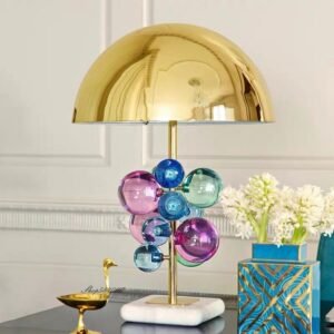 Nordic Designer Table Lamp Colourful Crystal Beside Lamp for Bedroom Decoration Study Living Room Lamp Lights Marble Base Lamp 1