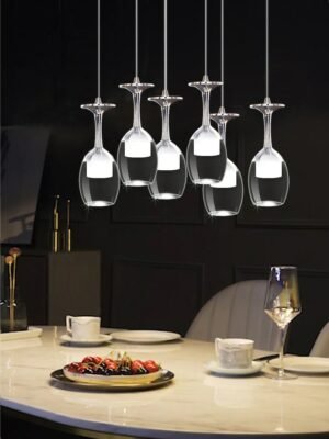 Modern LED wine glass pendant lighs for Restaurant Acrylic pendant lamp 1/3 / 5heads fashion Bar Dining room hanging Lamp 1
