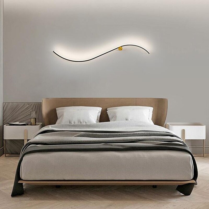 Modern Minimalist LED Wall Lamps Living Room Bedroom Bedside Luster AC110V-240V Indoor black Lamp Aisle Lighting decora 4