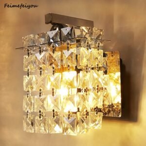 Nordic Crystal LED Wall Lamp Home Indoor Lighting Living Room Modern Stairs Light Lampshade Bathroom Bedside Lamp Bed For home 1