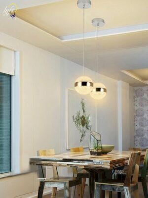 Nordic single head dining room bedroom bedside chandelier bar table lamp postmodern minimalist glass personality creative lamps 1